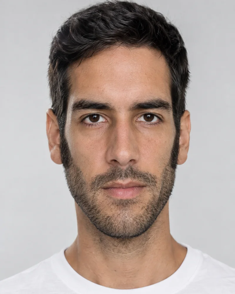 Homem com barba por fazer com costeletas