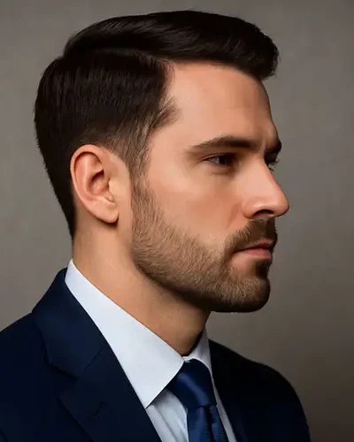 Homem com barba corporativa