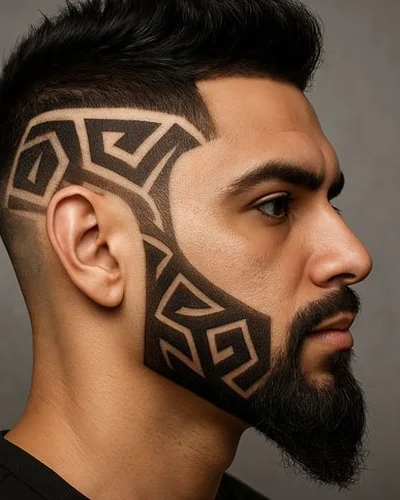Homem com com desenho artístico