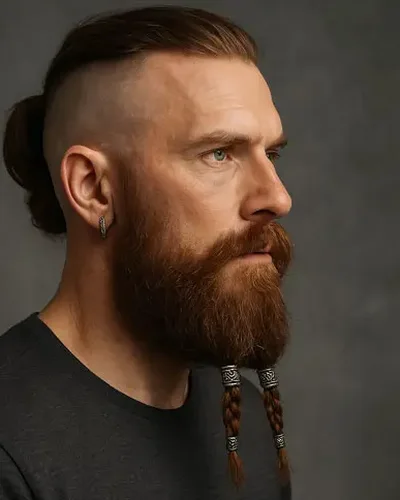 Homem com viking com acessórios