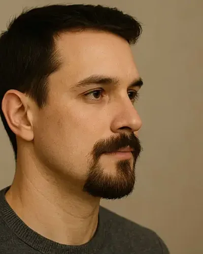 Homem com cavanhaque com bigode (cadeado)