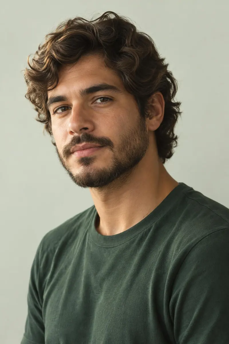 Exemplo de cabelo ondulado