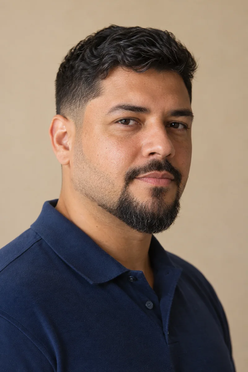 Exemplo de como afinar o rosto com a barba