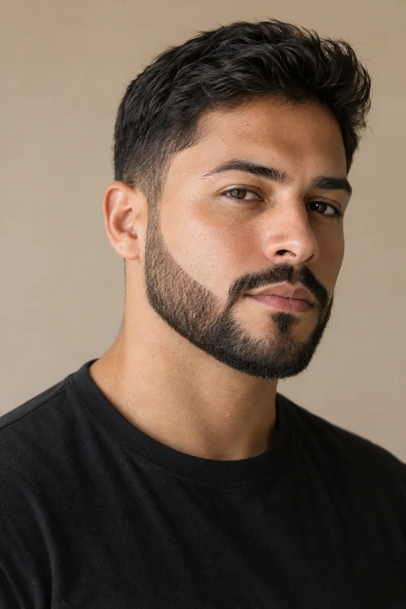 Exemplo de barba desenhada