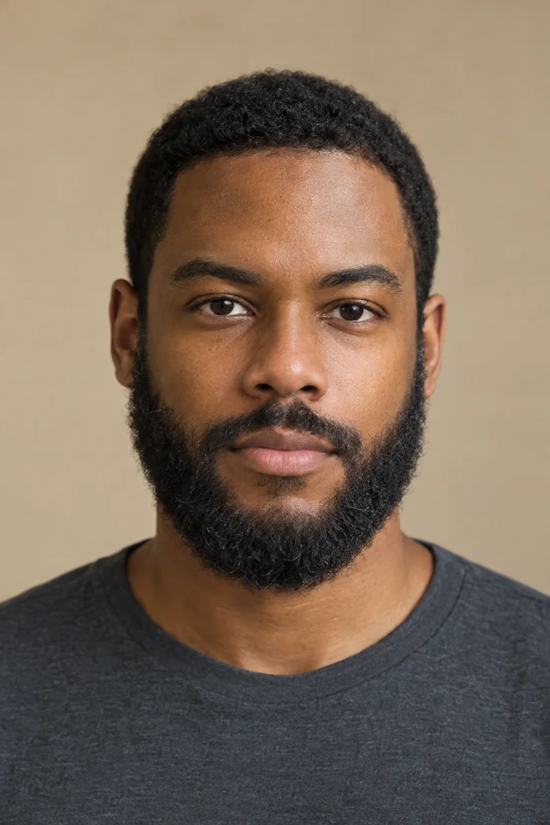 Exemplo de barba para rosto triangular