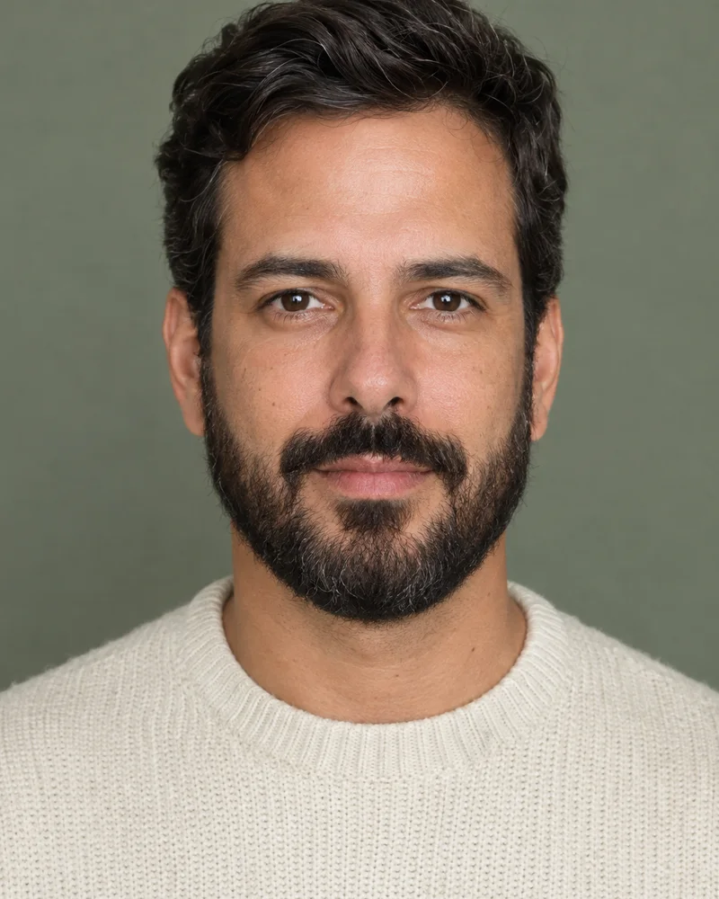 Homem com barba cheia média