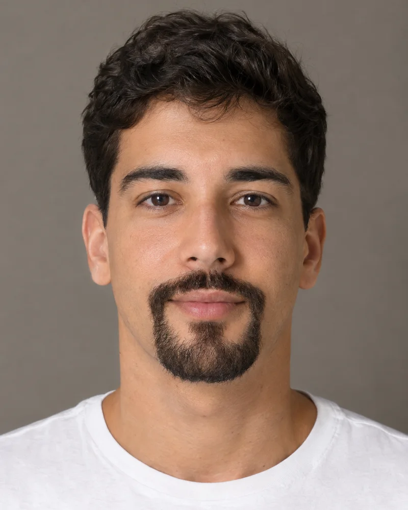 Homem com cavanhaque fechado