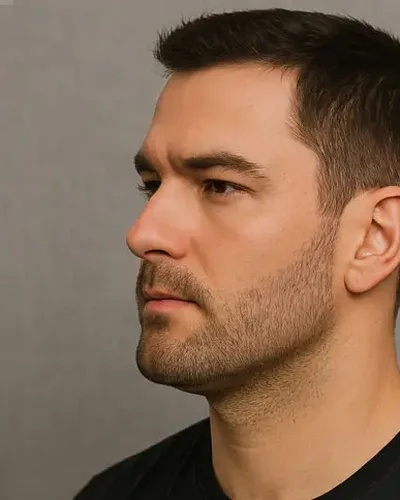 Homem com barba por fazer